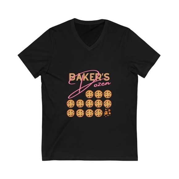 Bakers dozen Unisex Jersey Short Sleeve V-Neck Tee - Picture 3 of 4